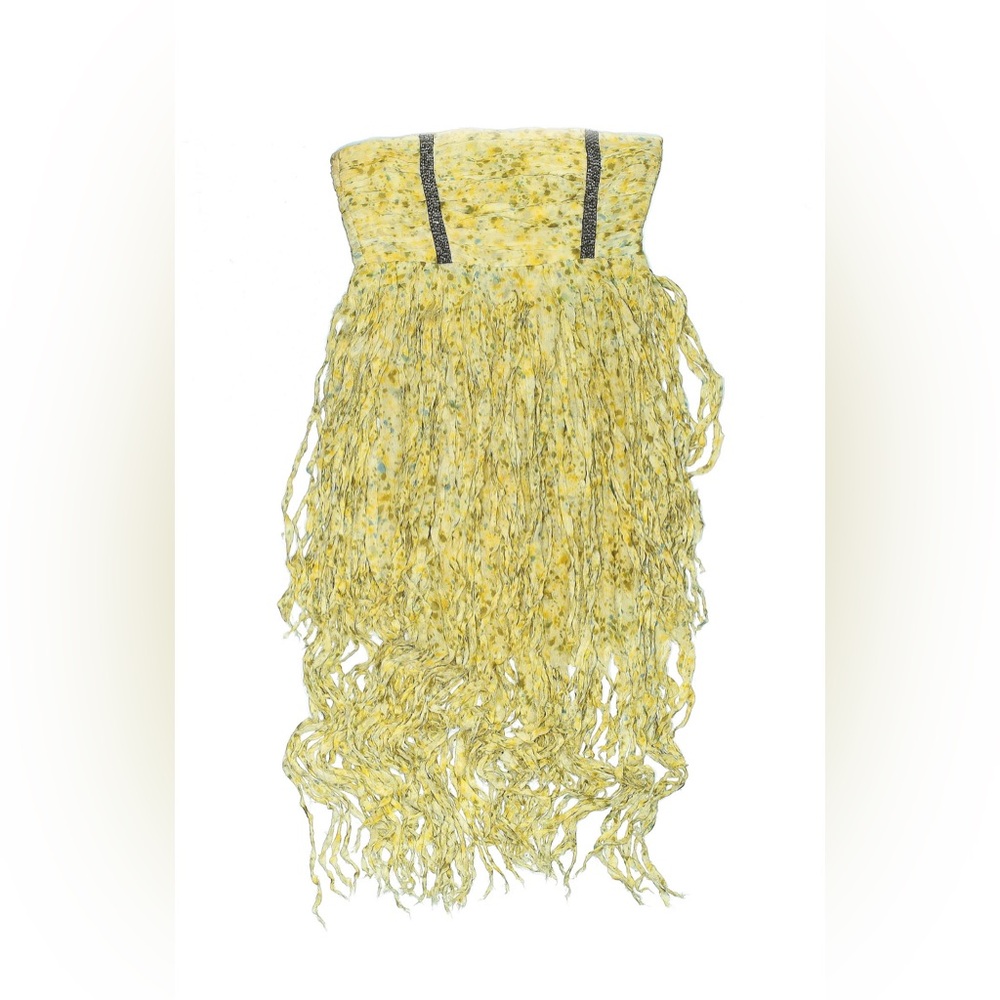 sass & bide Yellow Fringe Mini Dress